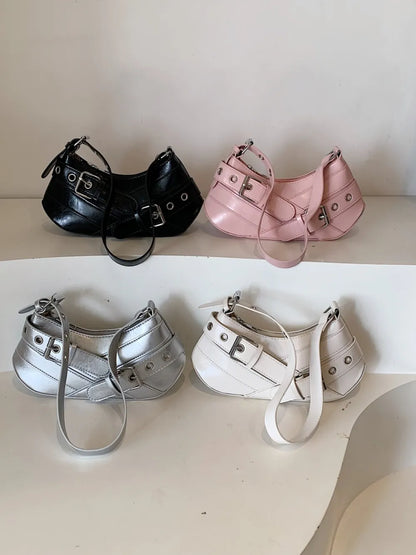 Chic PU Leather Buckle Shoulder Bag