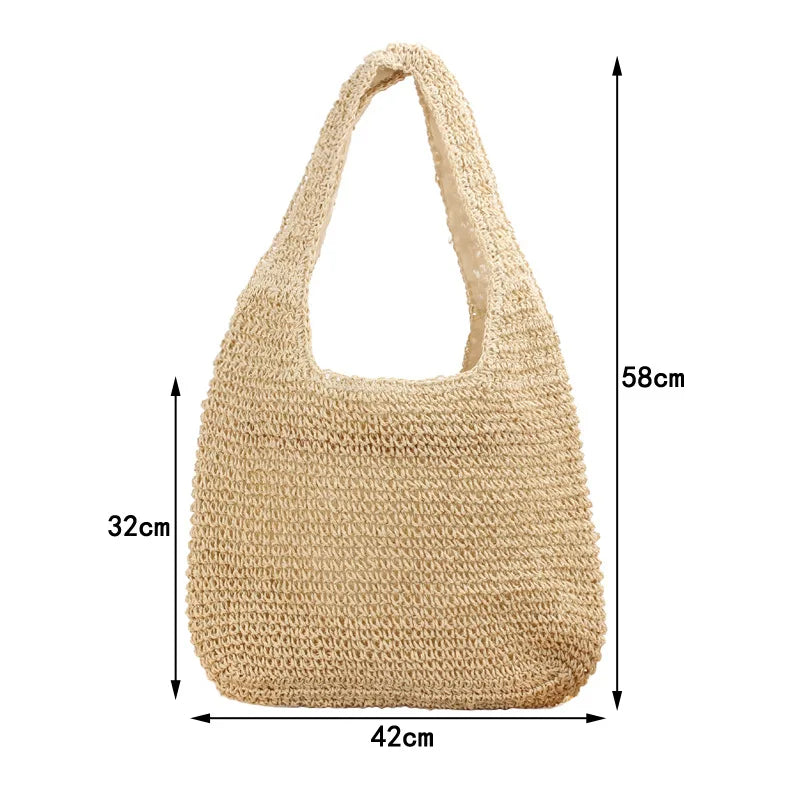 Straw shoulder bag