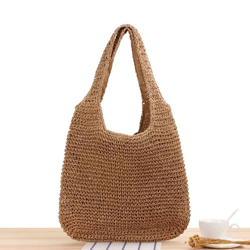 Straw shoulder bag